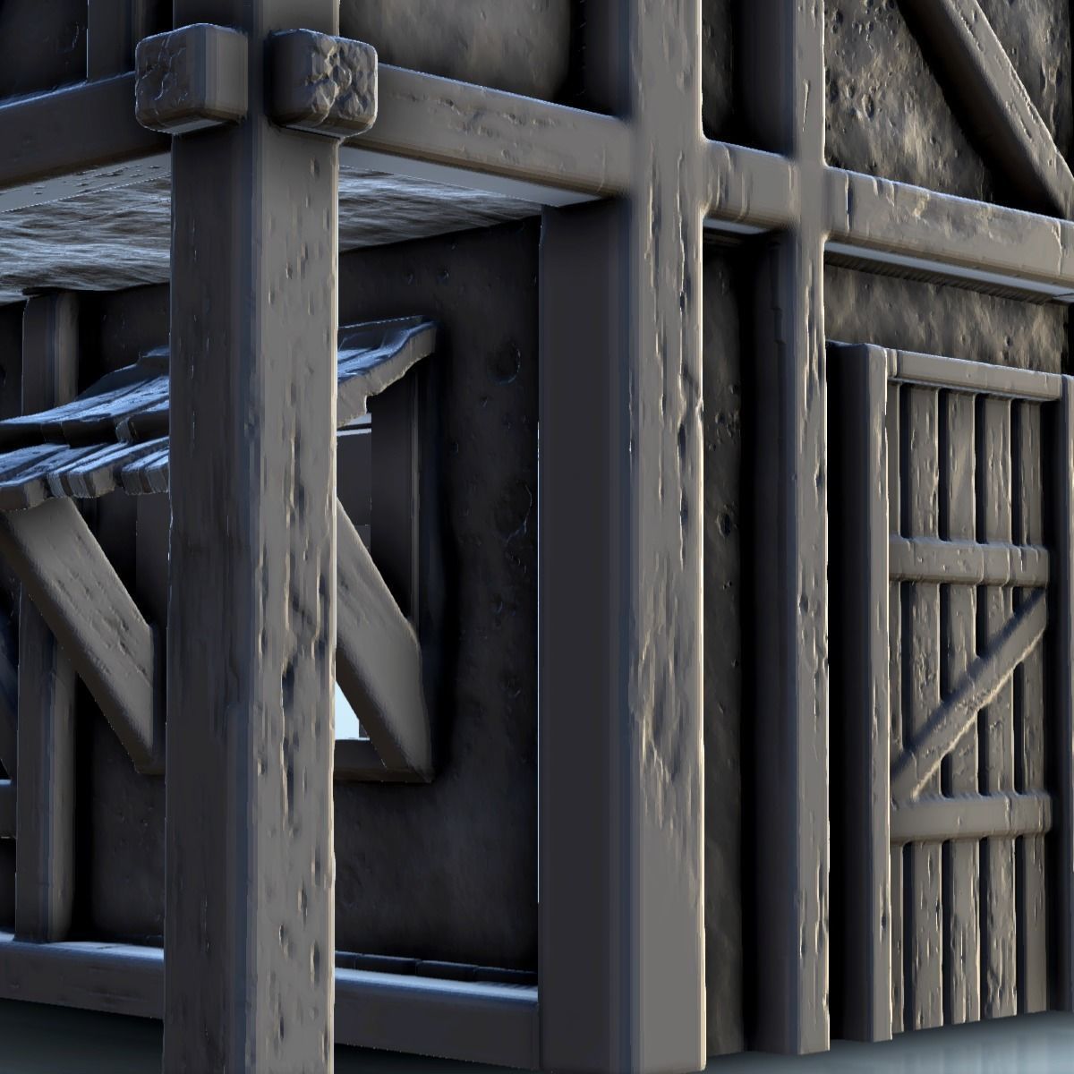 Medieval shop with sign 2 3D print model_13