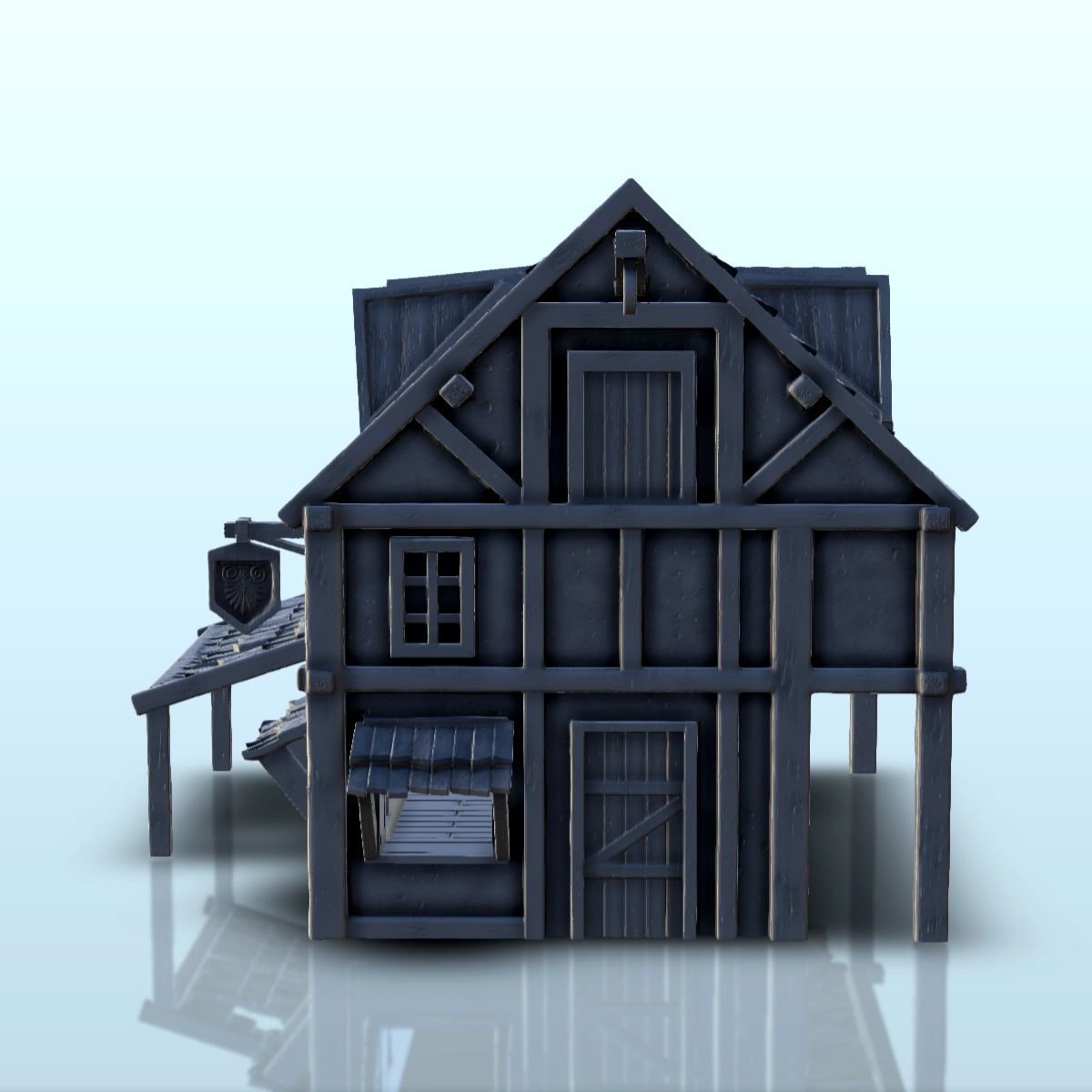 Medieval shop with sign 2 3D print model_24