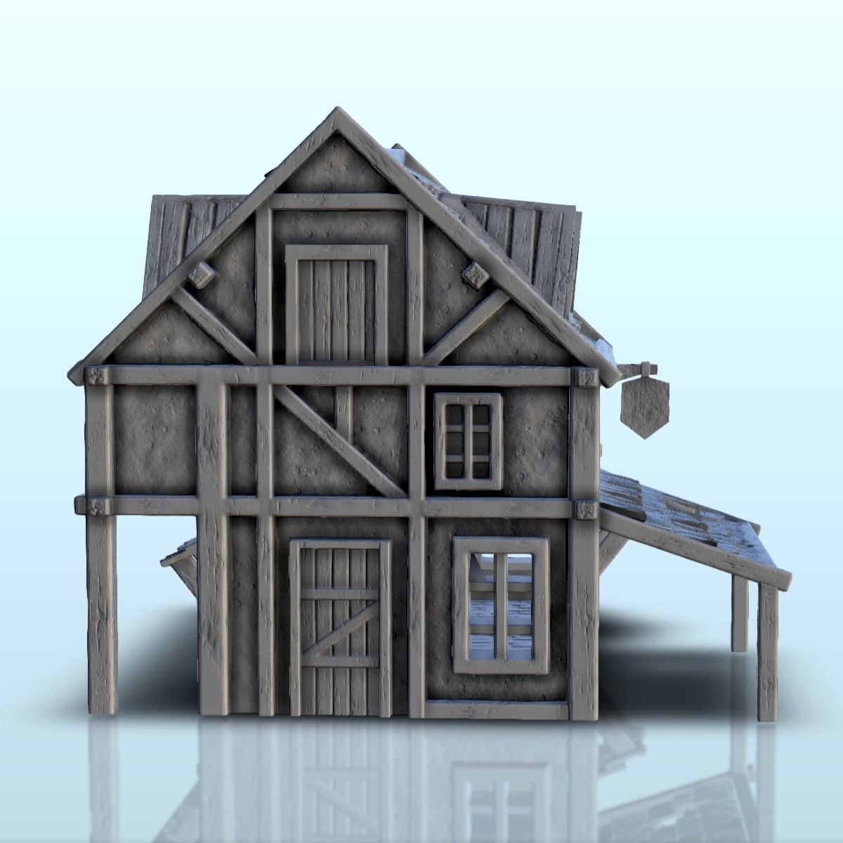 Medieval shop with sign 2 3D print model_22