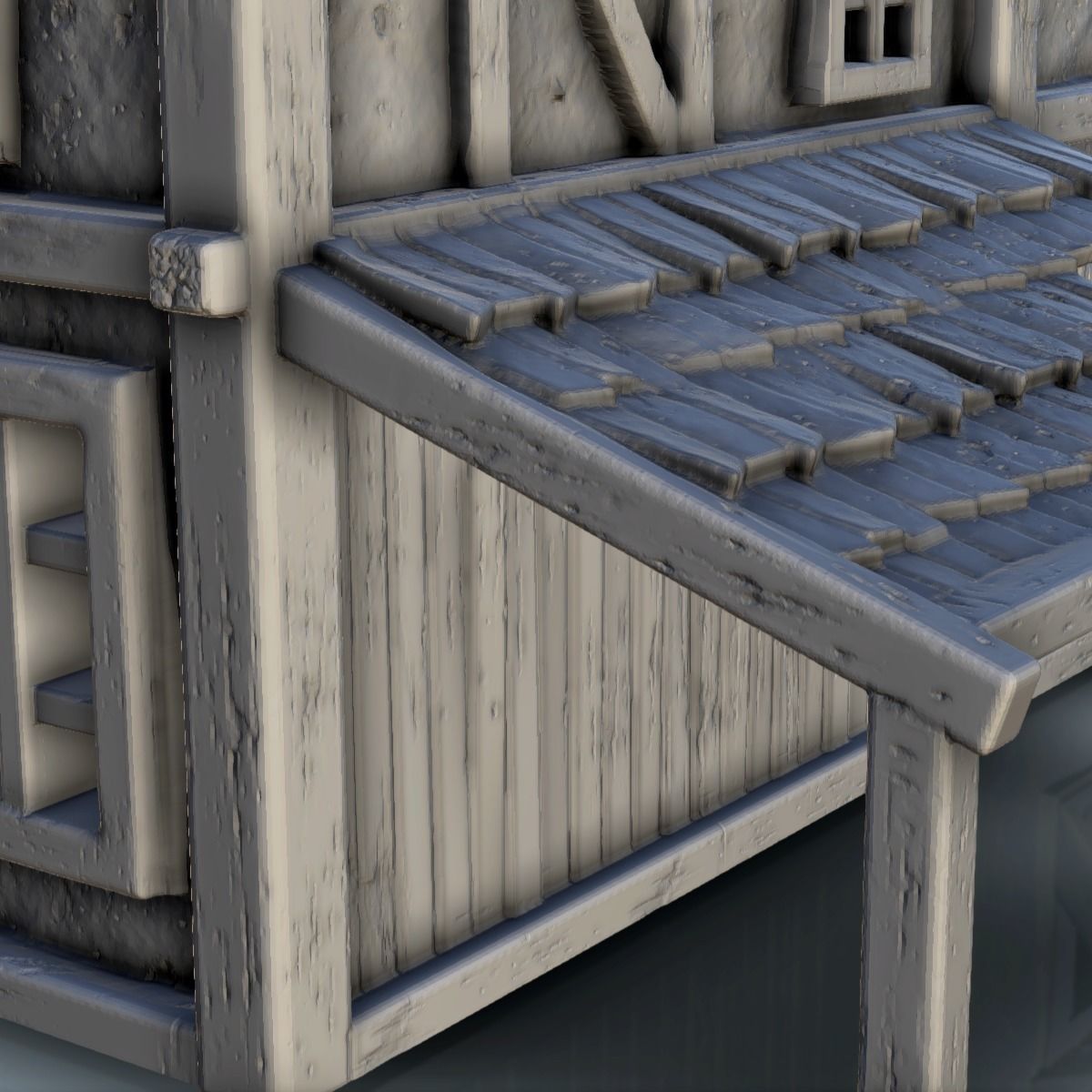 Medieval shop with sign 2 3D print model_3