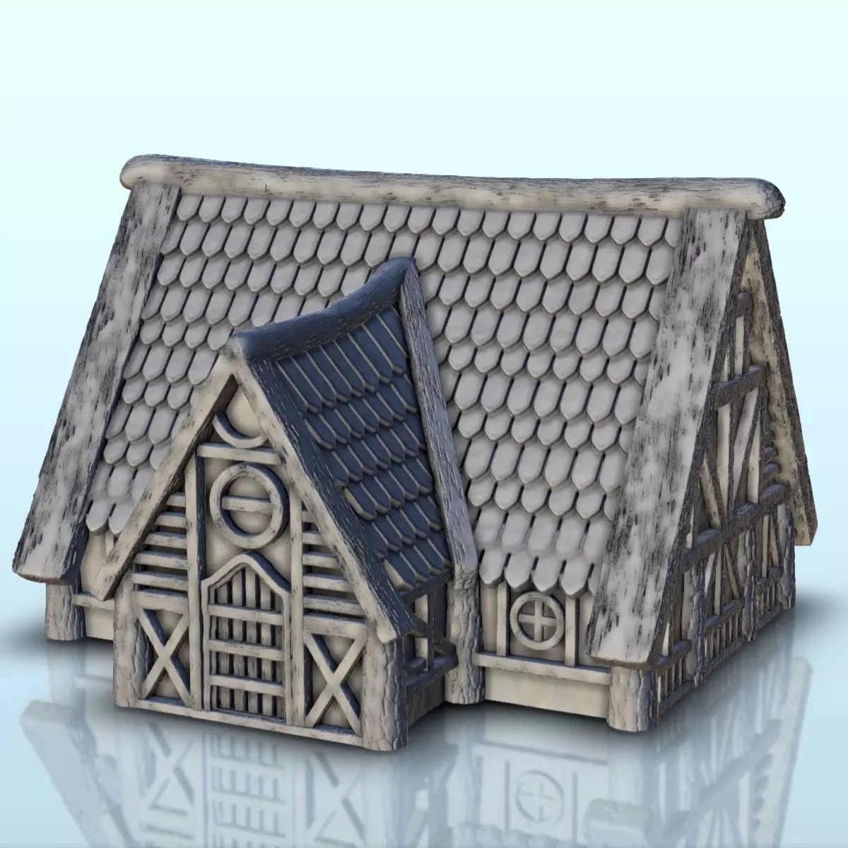 Medieval house with tiled roof 14 3D print model
