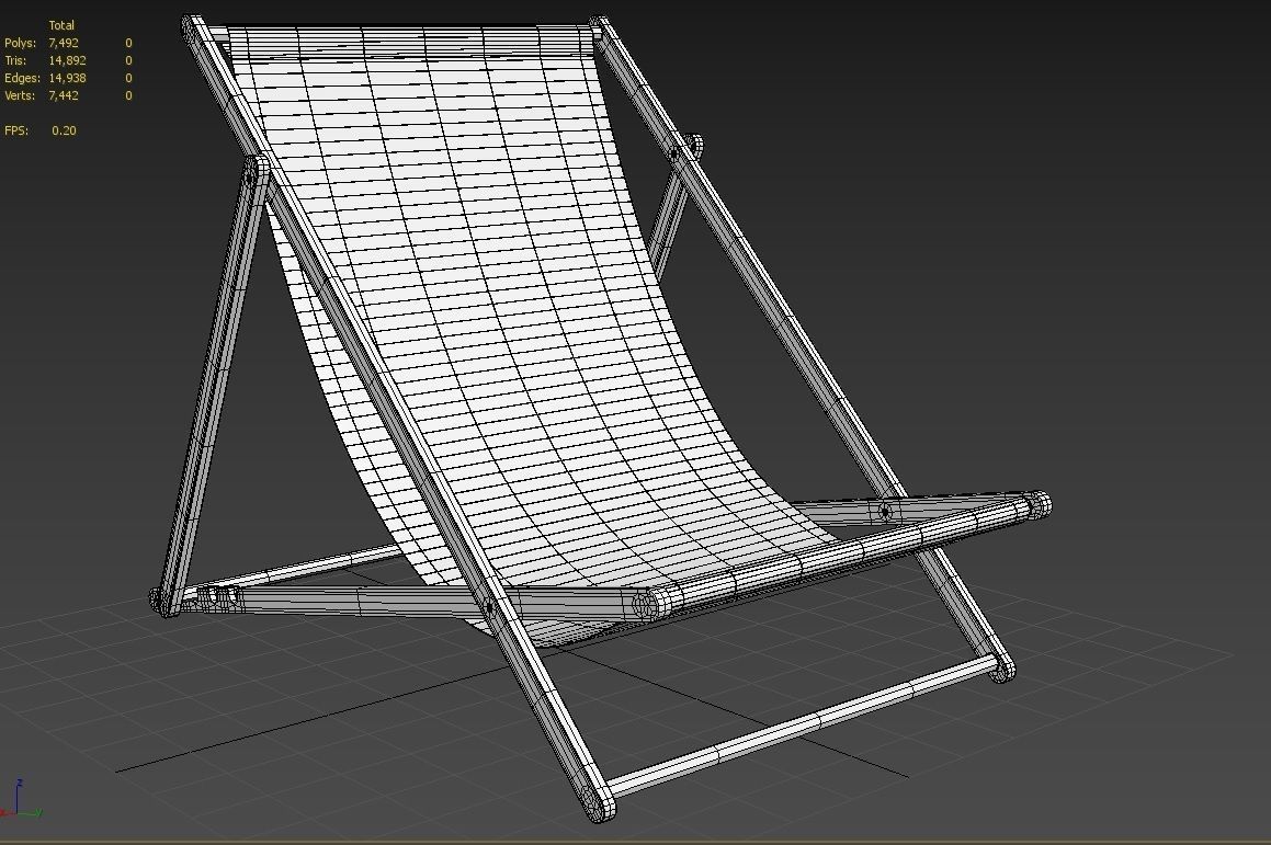 Folding Chair M01 Low-poly 3D model_8