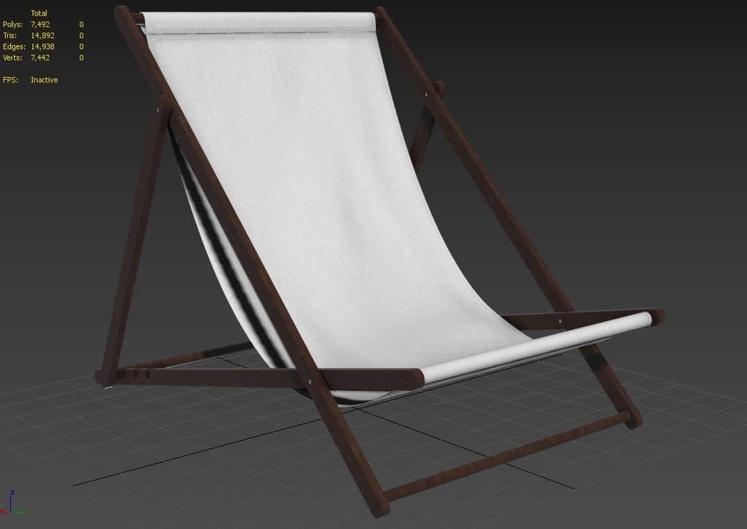 Folding Chair M01 Low-poly 3D model_2