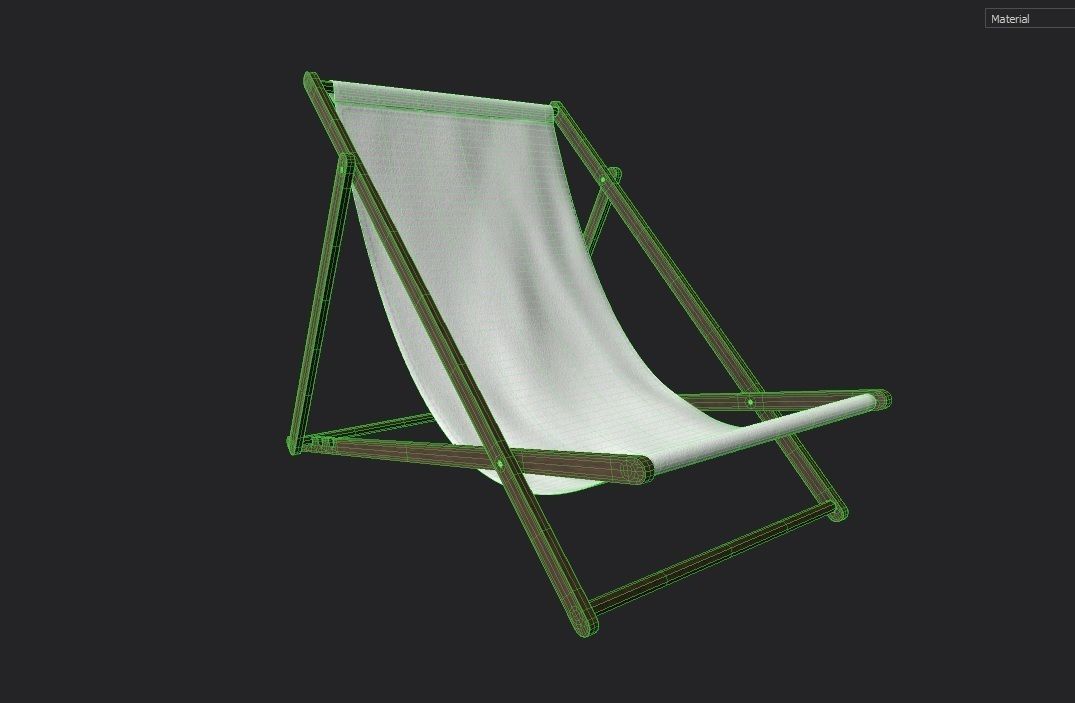 Folding Chair M01 Low-poly 3D model_1