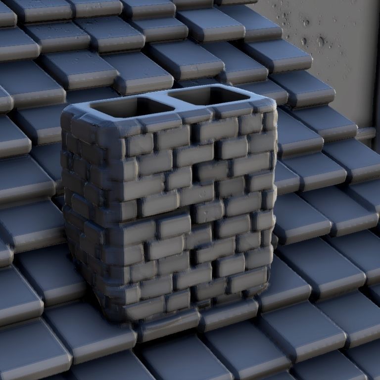 Medieval house with terrace and timbering 3 3D print model_14