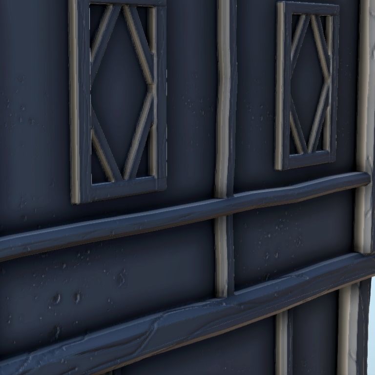 Medieval house with terrace and timbering 3 3D print model_12