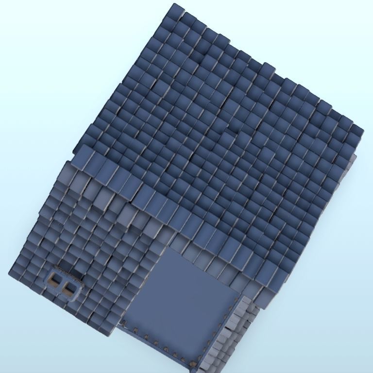 Medieval house with terrace and timbering 3 3D print model_8
