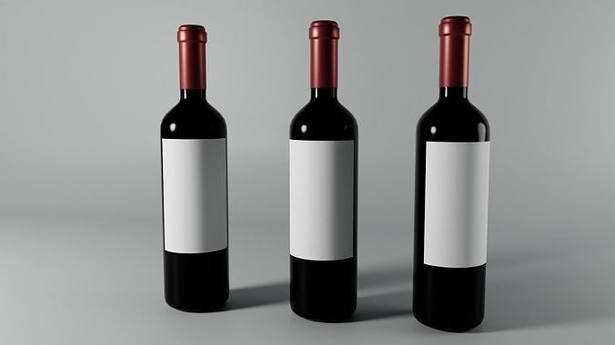 Wine Bottle  Low-poly 3D model