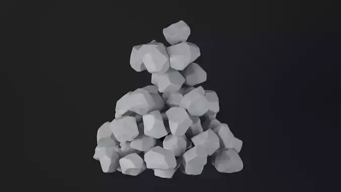 Ice cubes falling animation 1 3D model