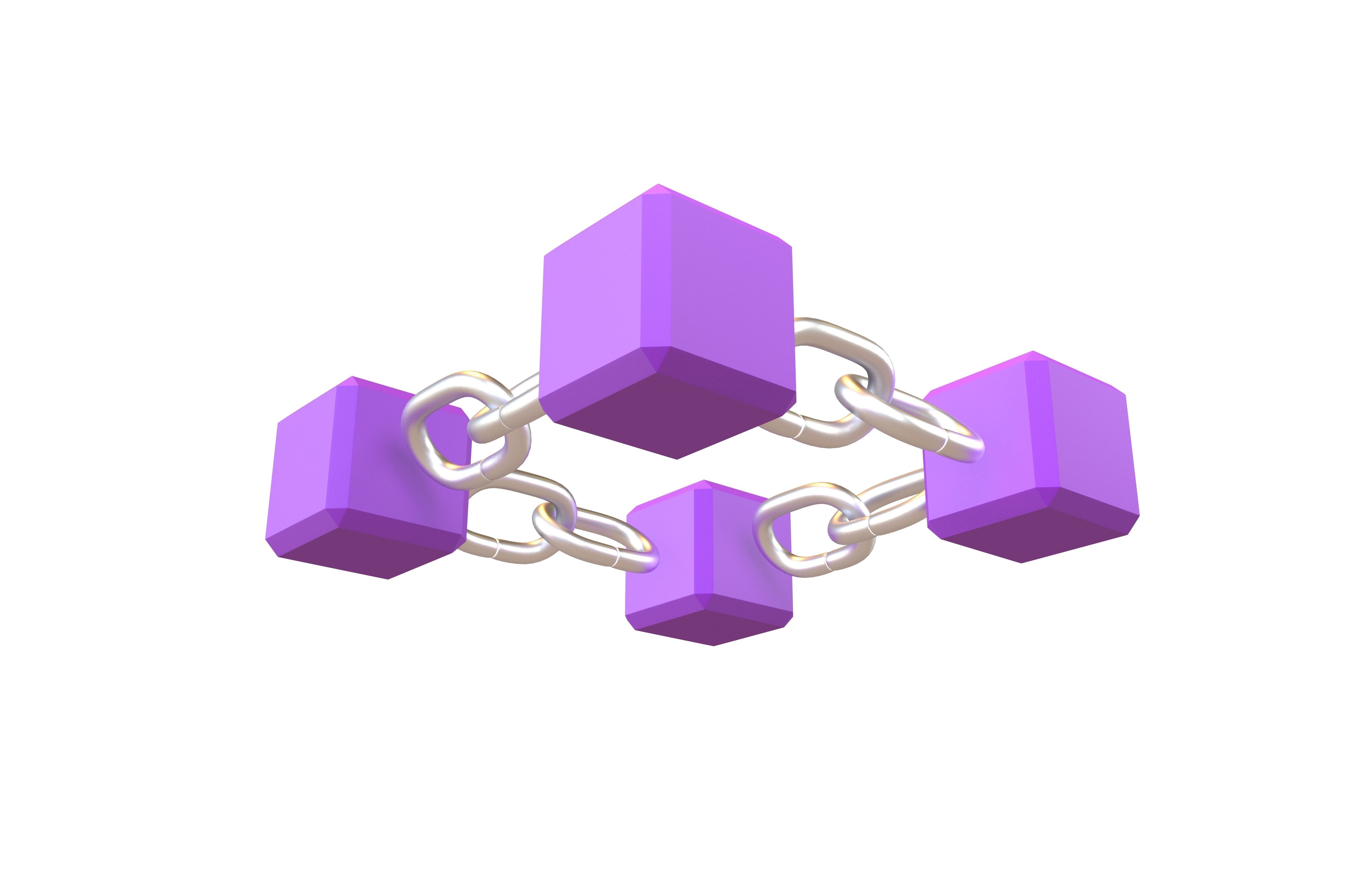 Blockchain Icon V1 002 Low-poly 3D model_3