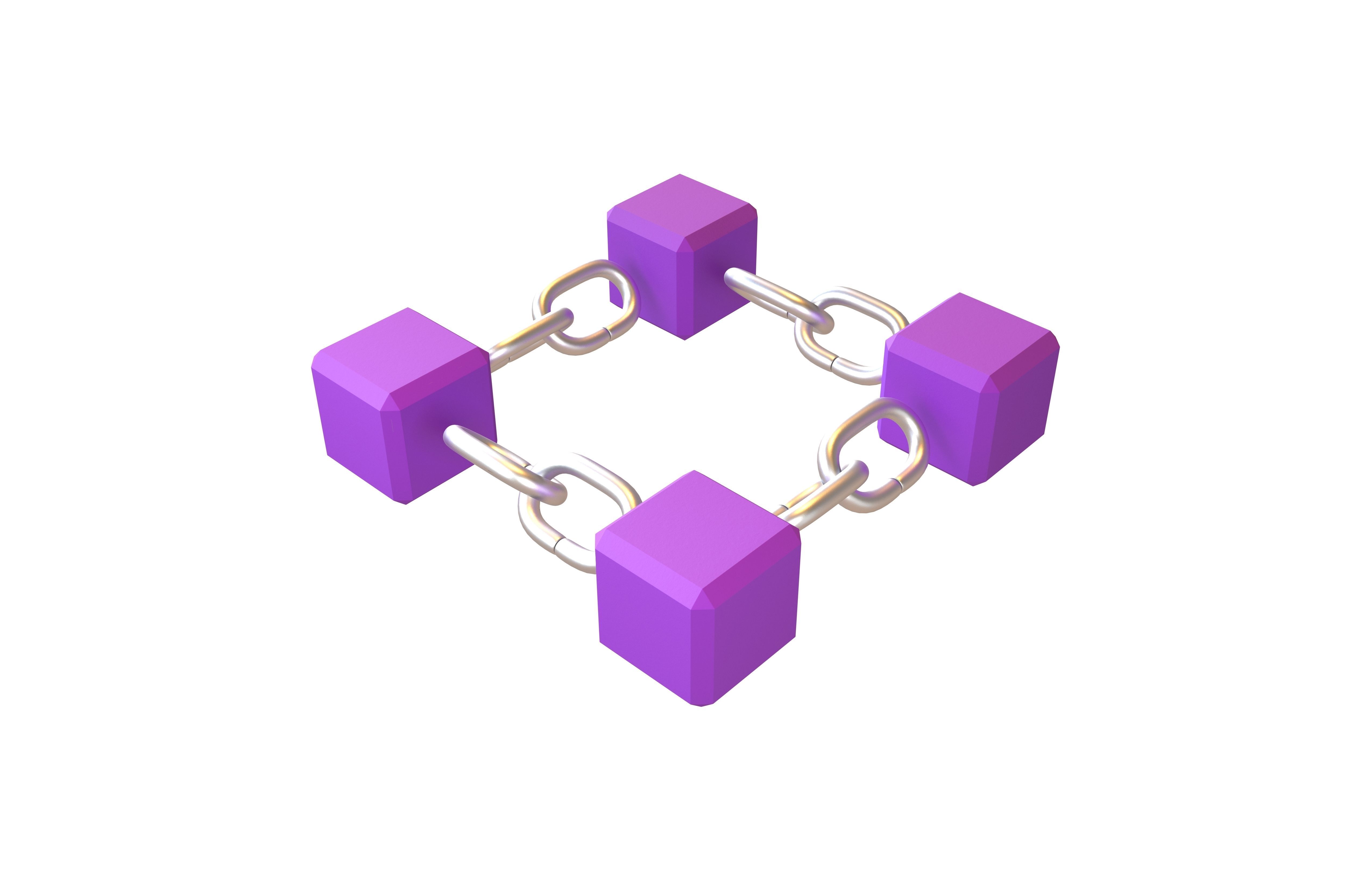 Blockchain Icon V1 002 Low-poly 3D model_2