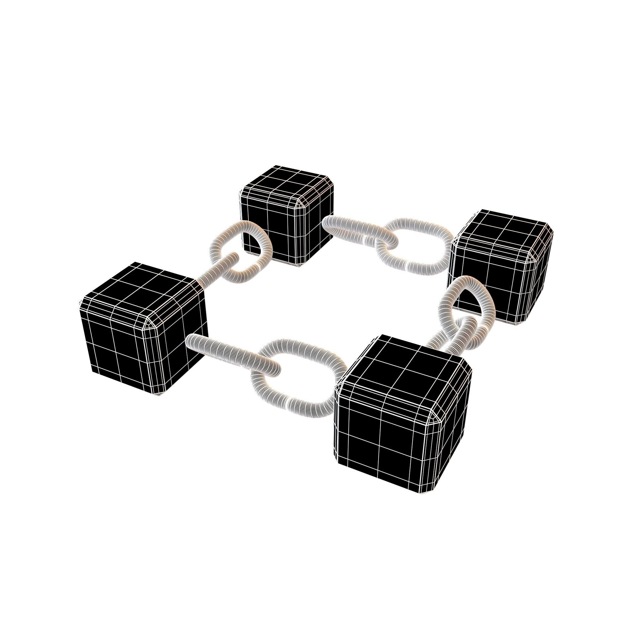 Blockchain Icon V1 004 Low-poly 3D model_4