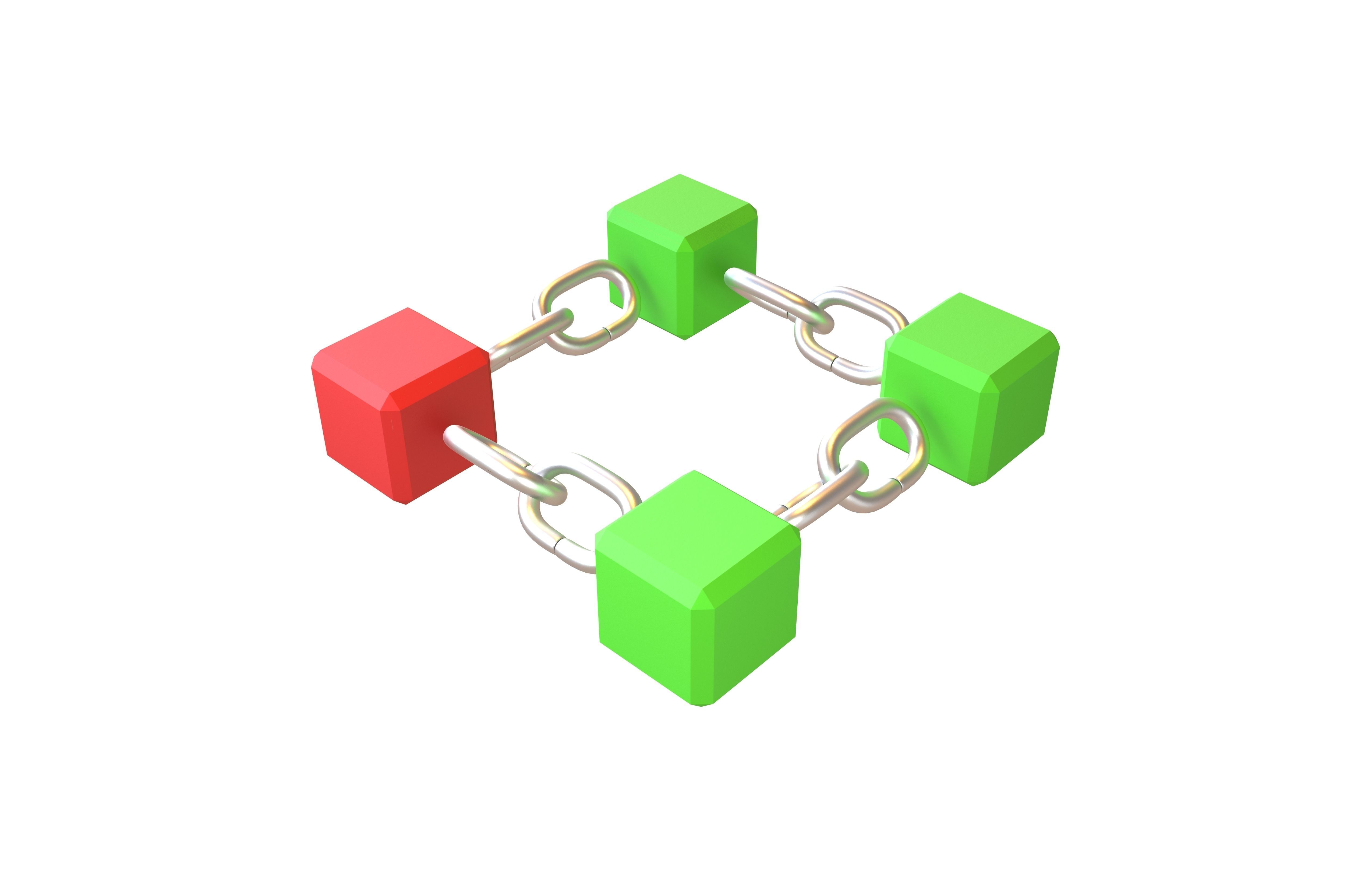 Blockchain Icon V1 004 Low-poly 3D model_2