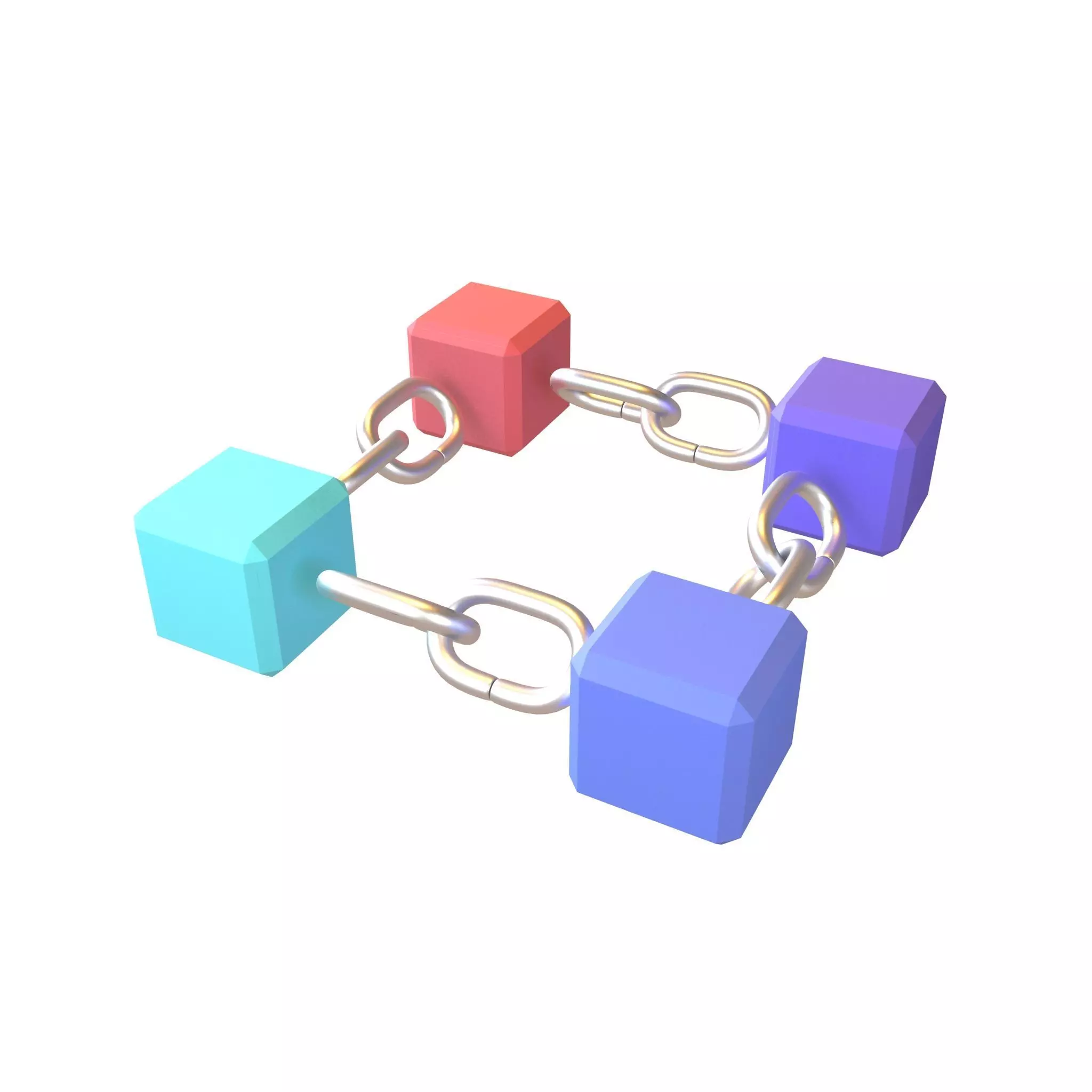 Blockchain Icon V1 005 Low-poly 3D model_0