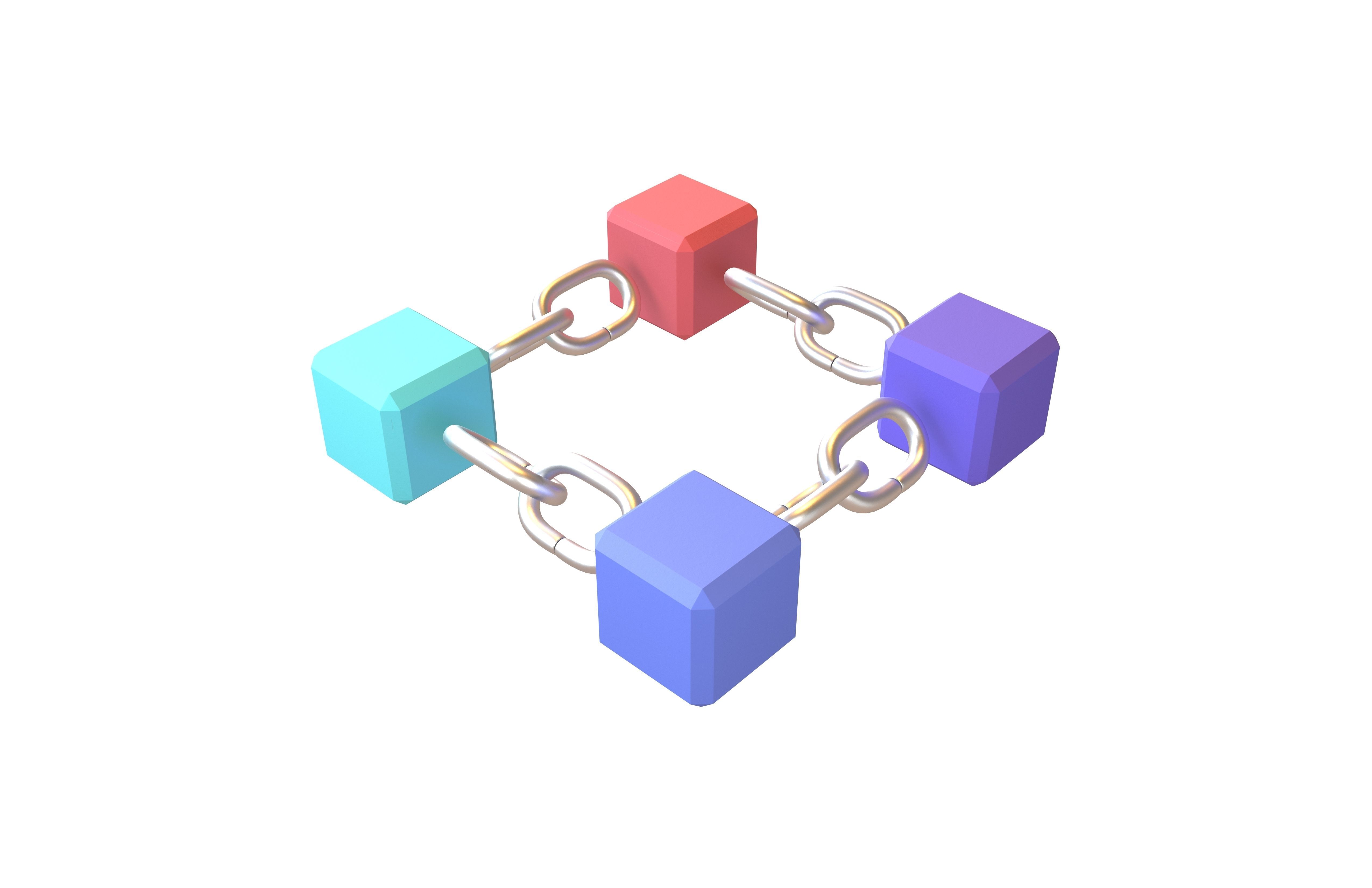 Blockchain Icon V1 005 Low-poly 3D model_2