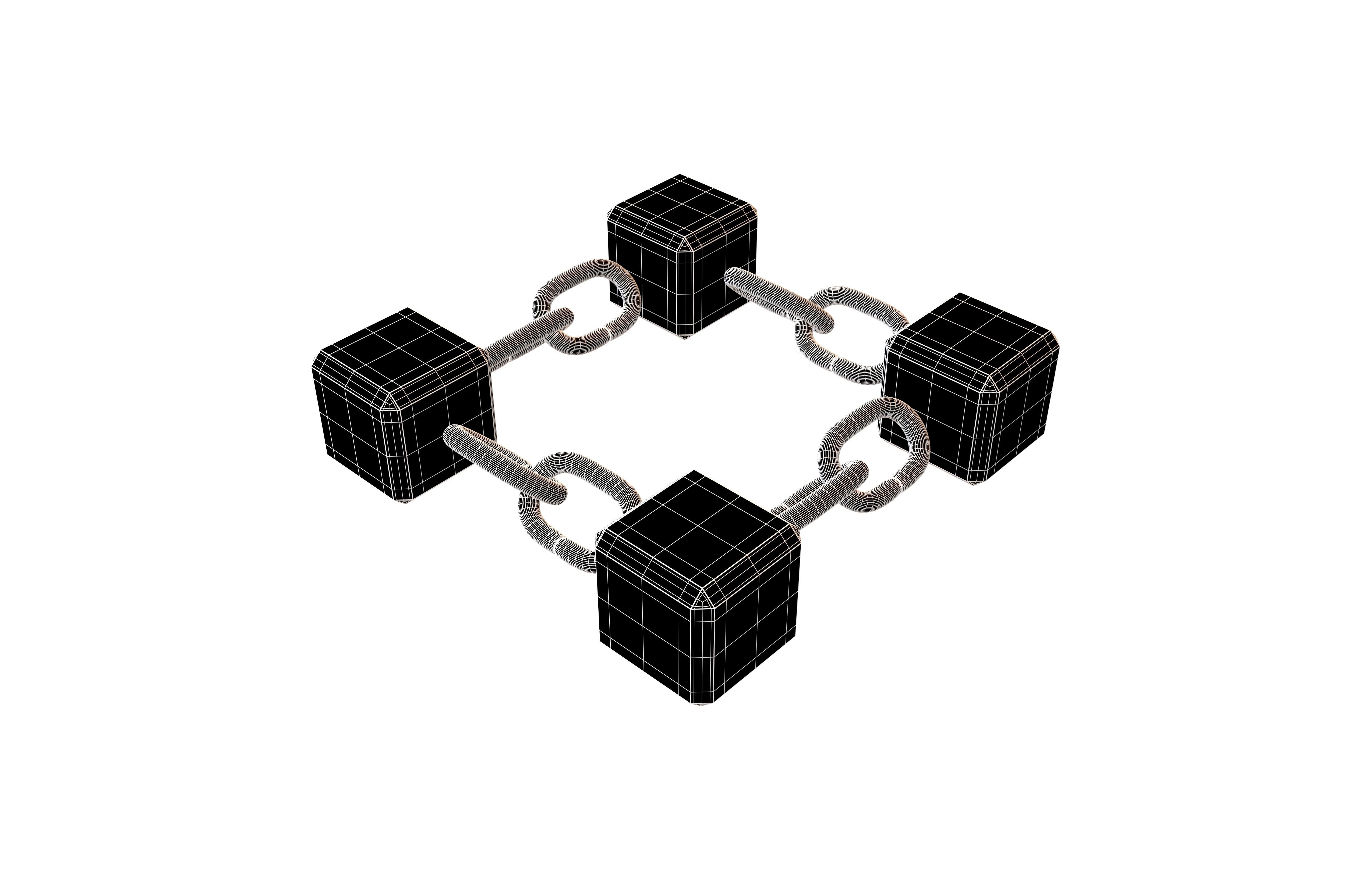 Blockchain Icon V1 005 Low-poly 3D model_6