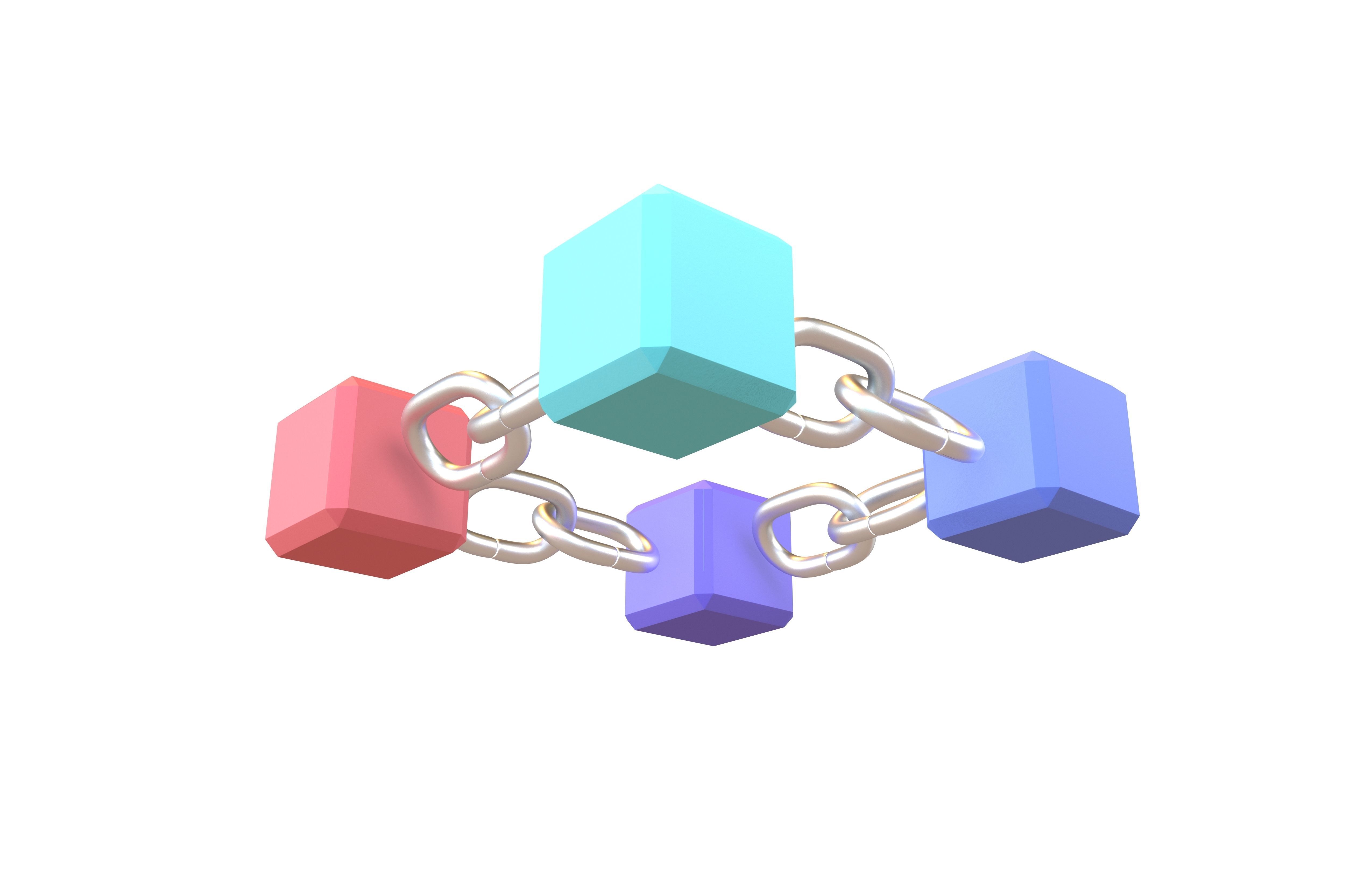 Blockchain Icon V1 005 Low-poly 3D model_3