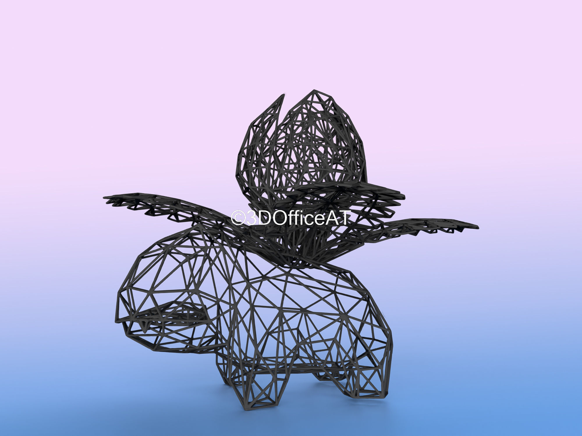 002 Ivysaur Pokemon Wiremon Figure 3D print model_6