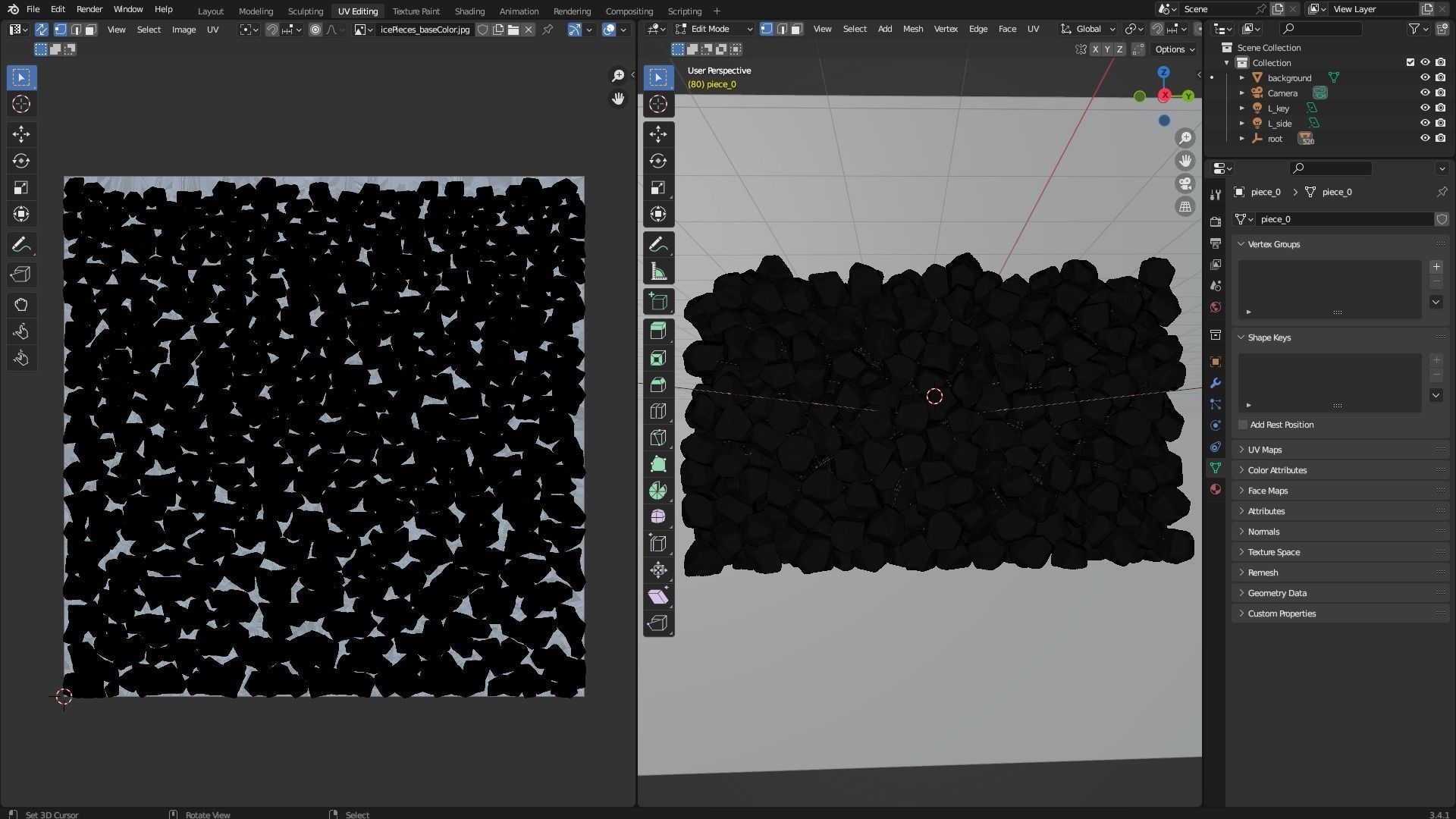 Ice cubes falling animation 2 3D model_7