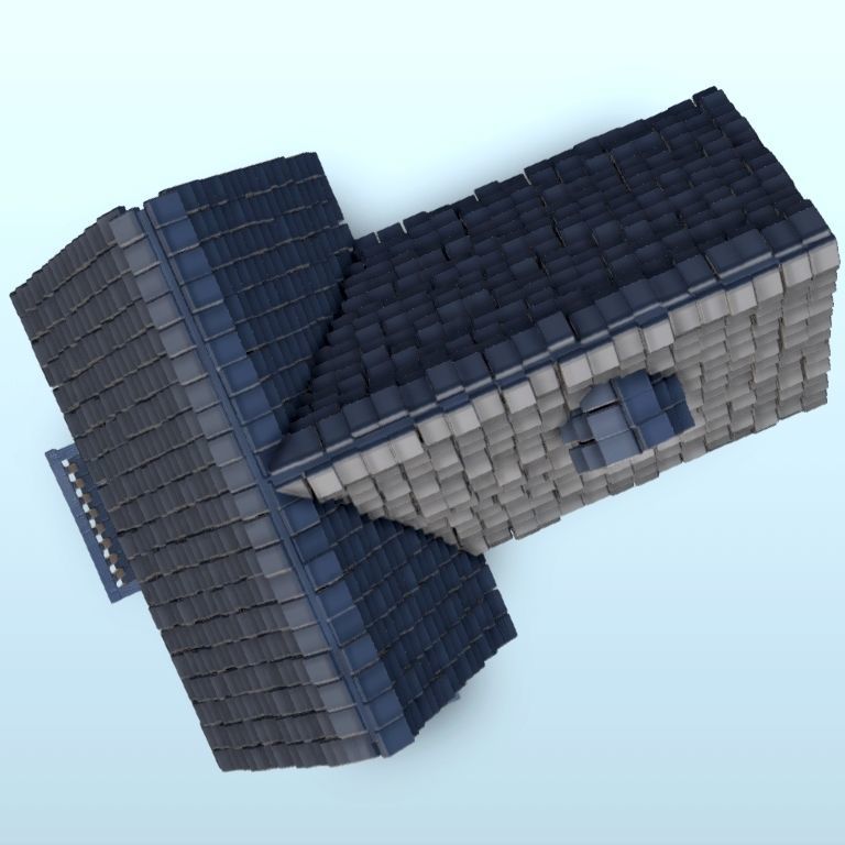 Medieval house with floor and entrance stair 6 3D print model_14