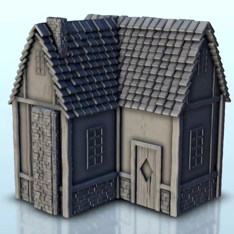 Medieval house with chimney 8 3D print model