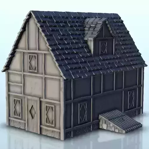 Medieval house with cellar exterior entrance 4