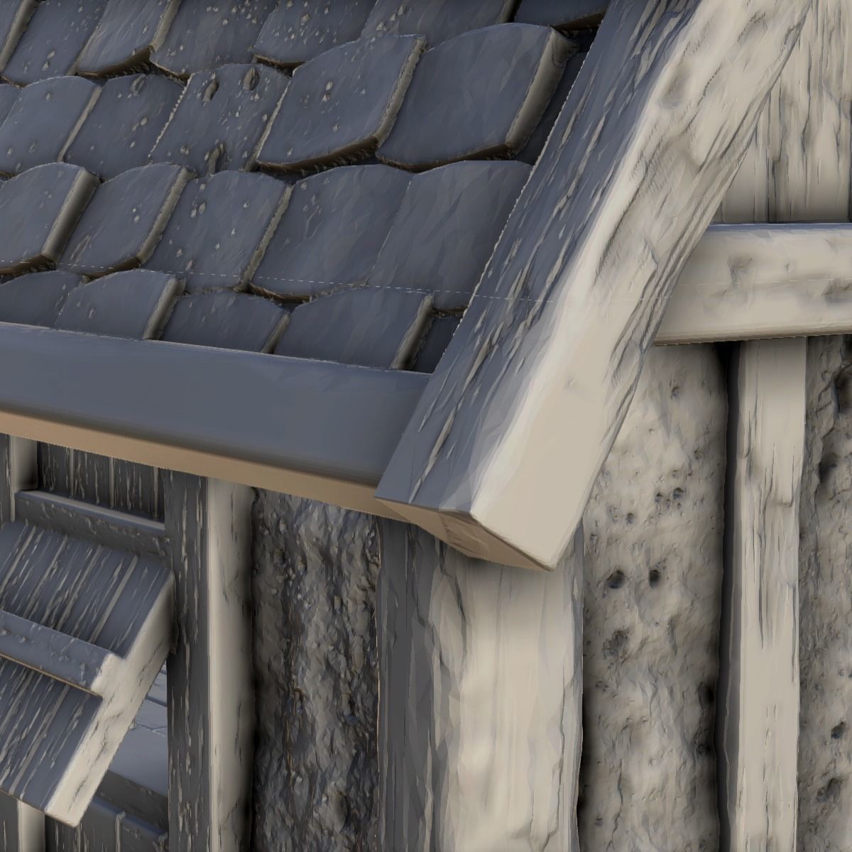 Large Viking building with floor and large door 3 3D print model_6