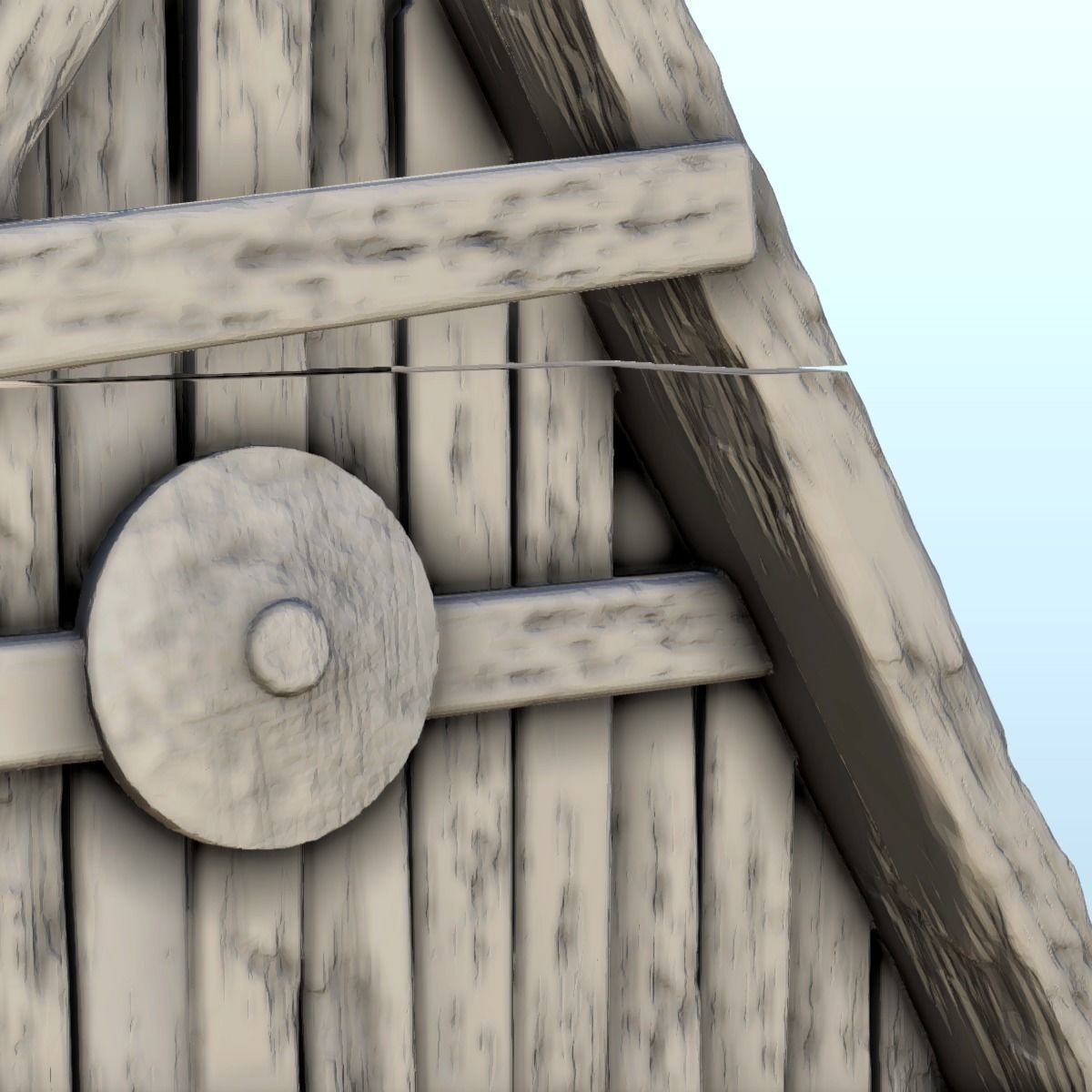Large Viking building with floor and large door 3 3D print model_5