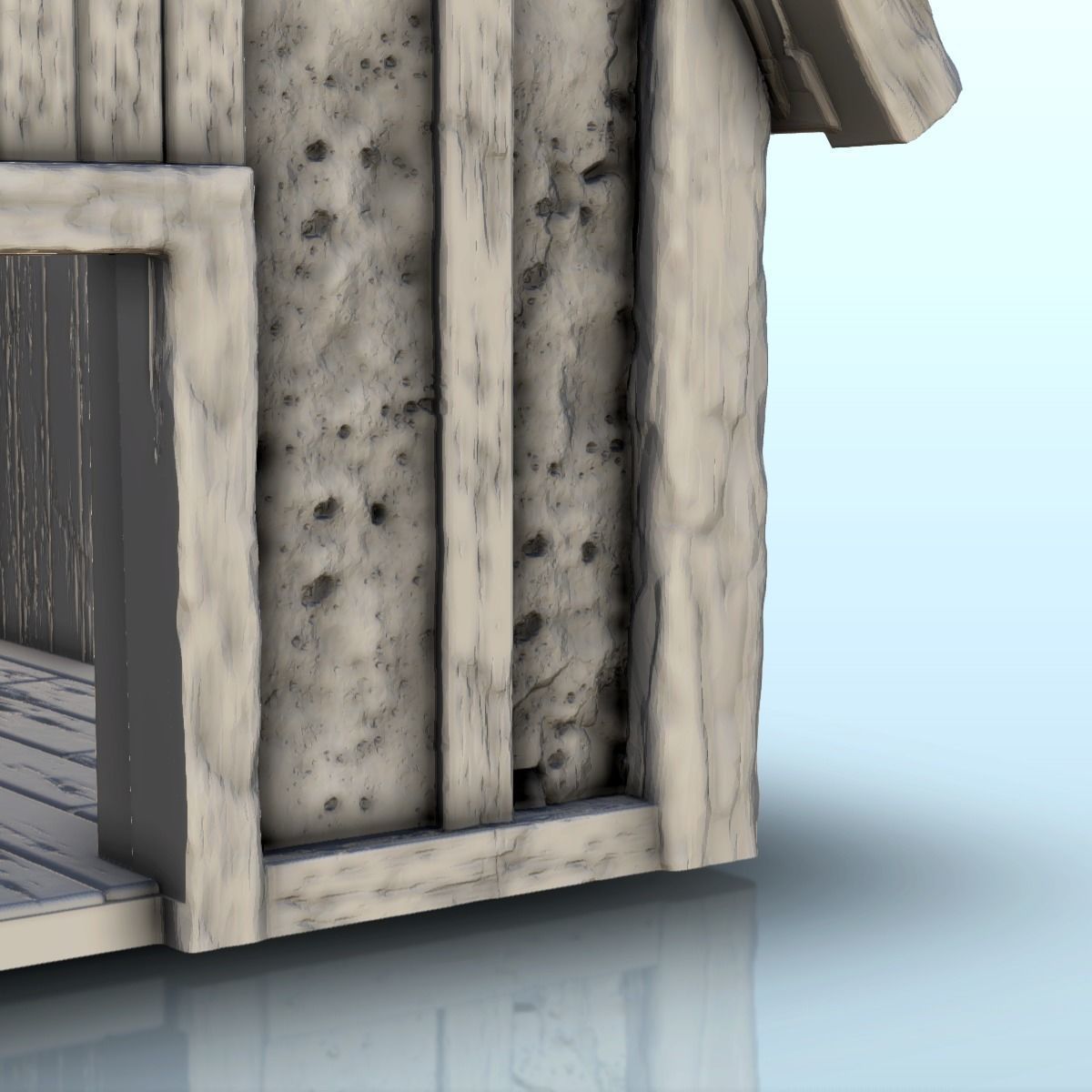 Large Viking building with floor and large door 3 3D print model_7