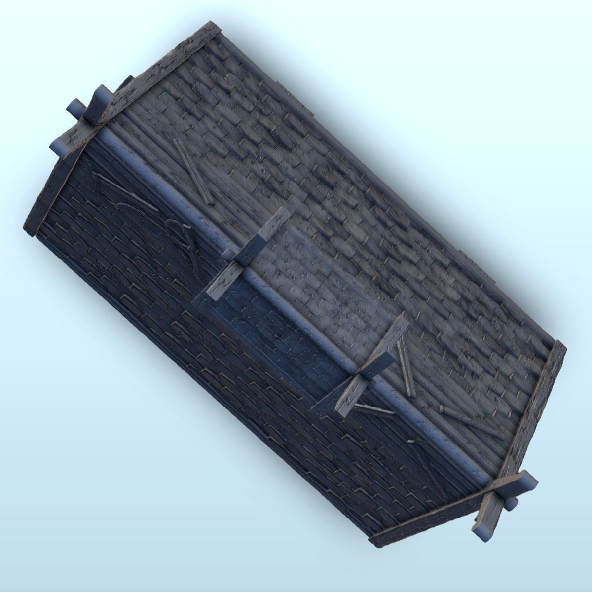 Large Viking building with floor and large door 3 3D print model_25