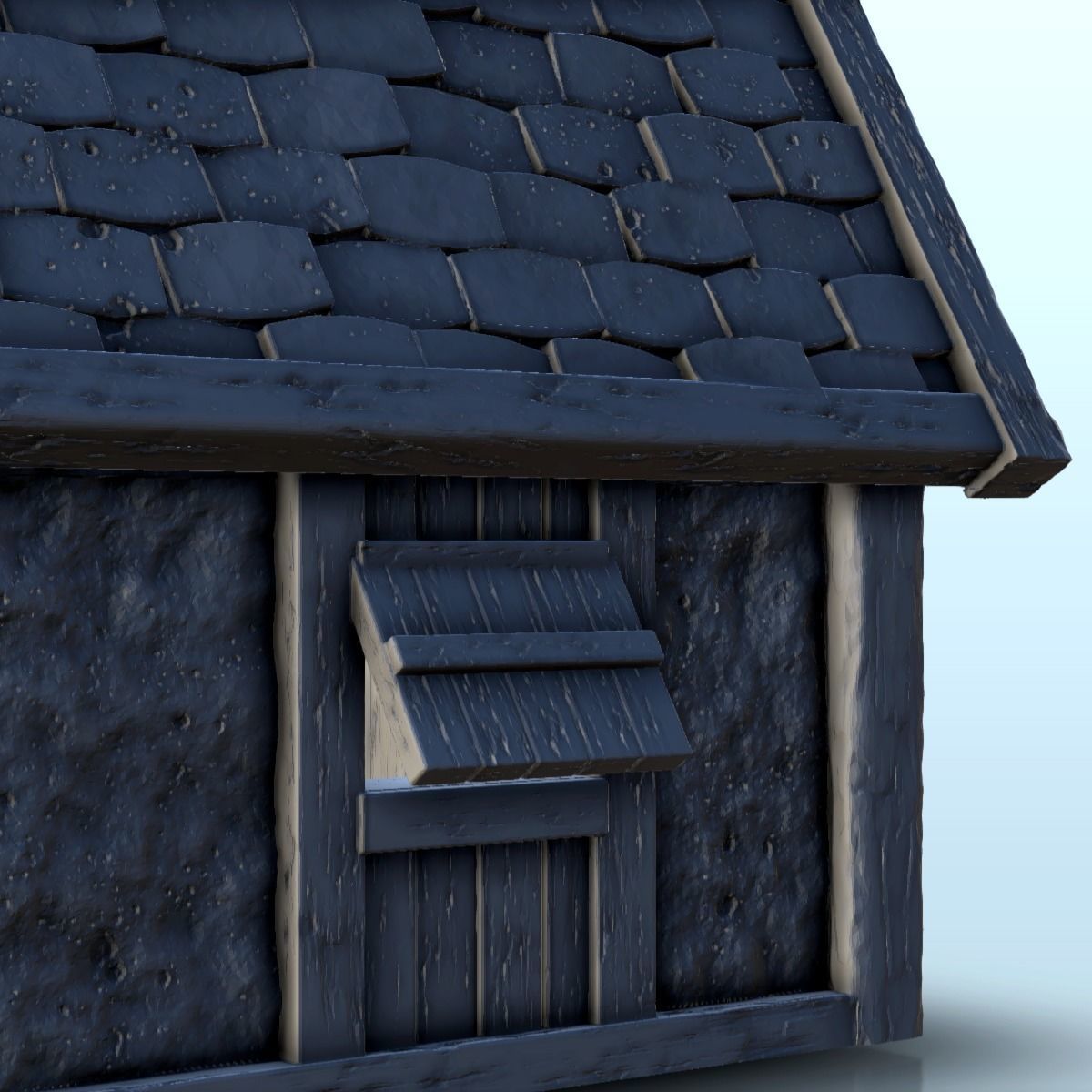 Large Viking building with floor and large door 3 3D print model_9