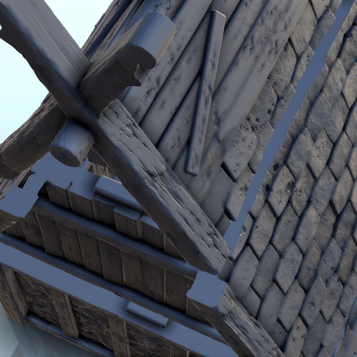 Large Viking building with floor and large door 3 3D print model_16