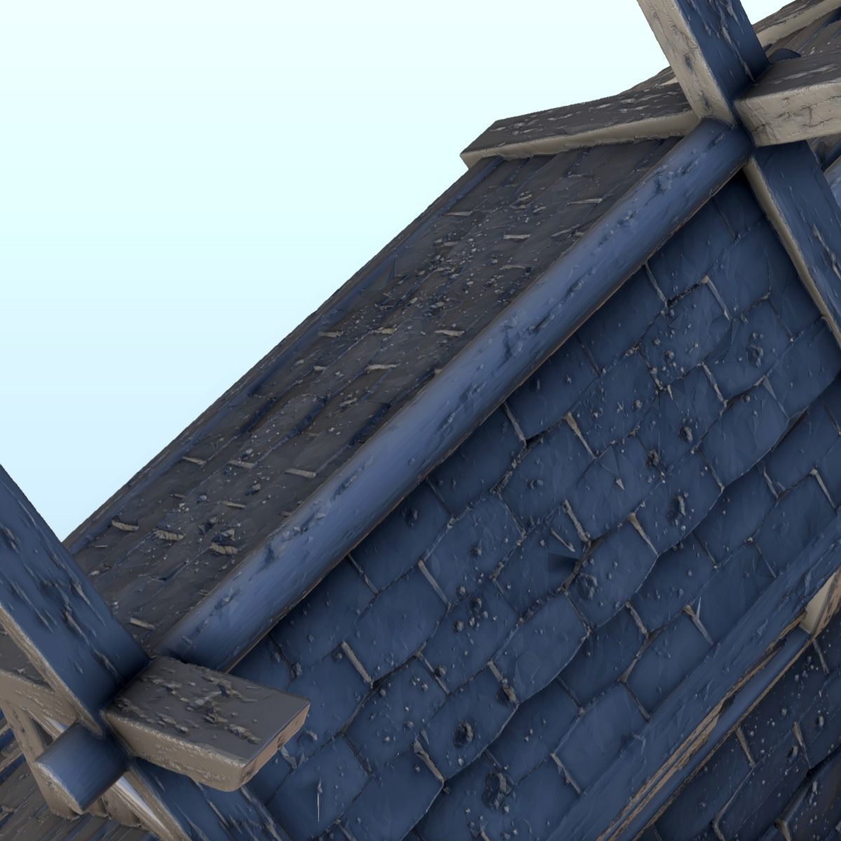 Large Viking building with floor and large door 3 3D print model_11