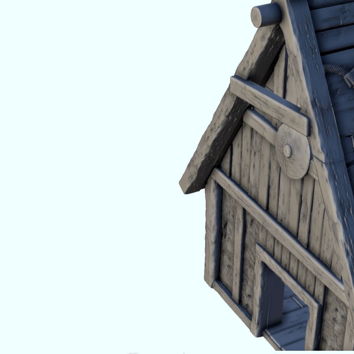 Large Viking building with floor and large door 3 3D print model_19