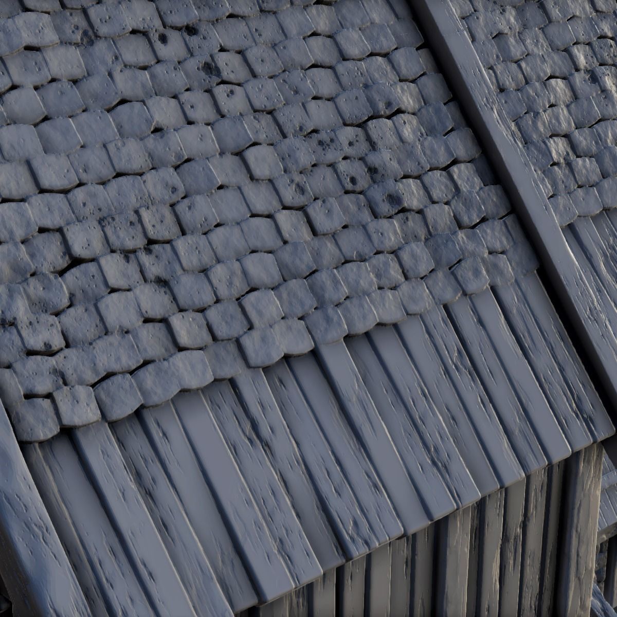 Large Viking building with double entrance and railings 5 3D print model_10