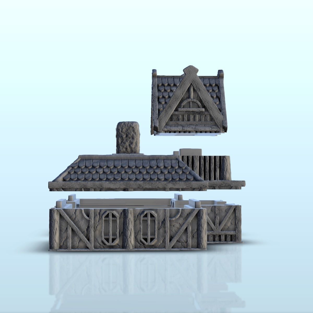 Large traditionnal house 2 3D print model_3
