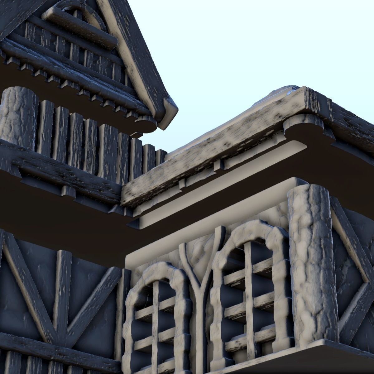 Large traditionnal house 2 3D print model_4