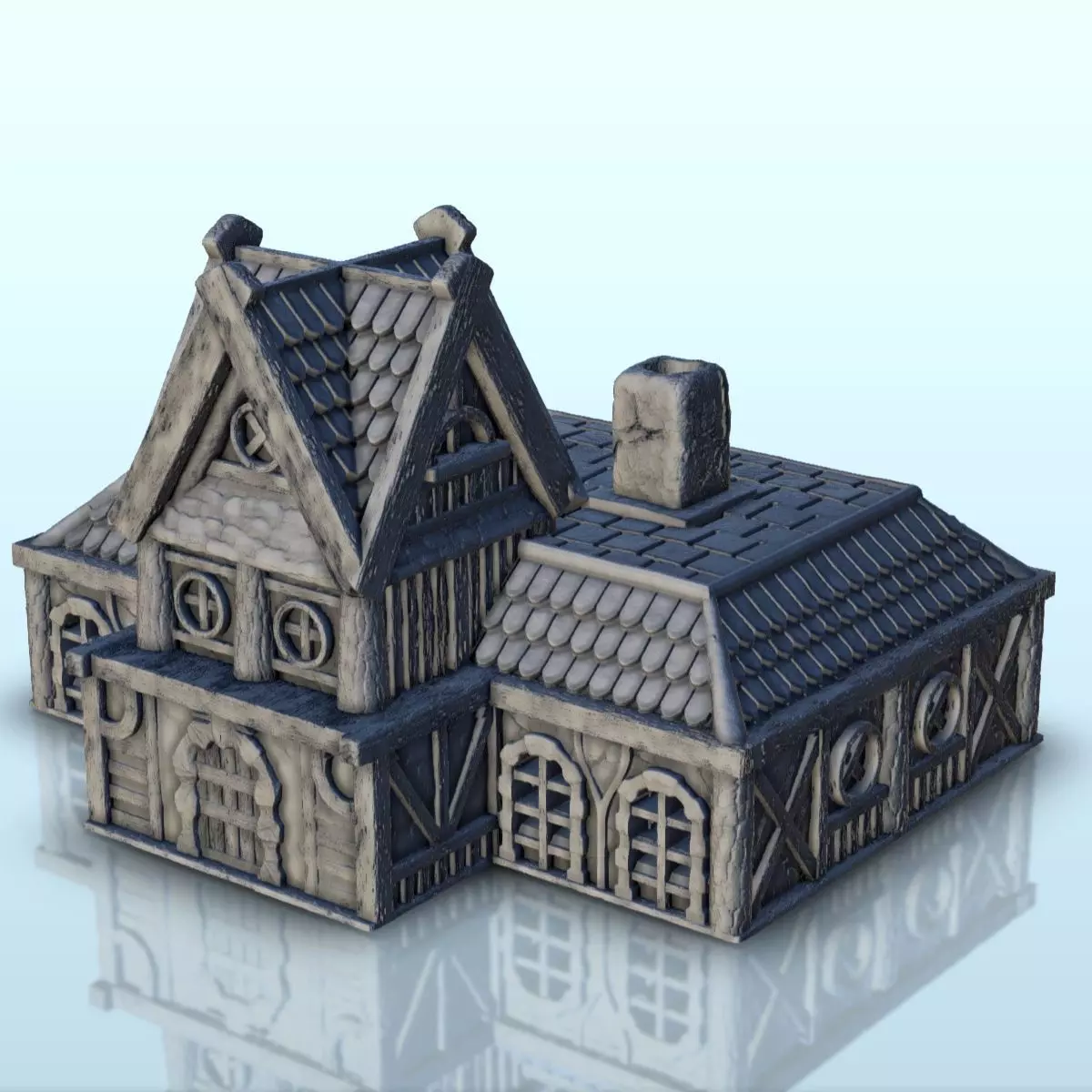 Large traditionnal house 2 3D print model_0