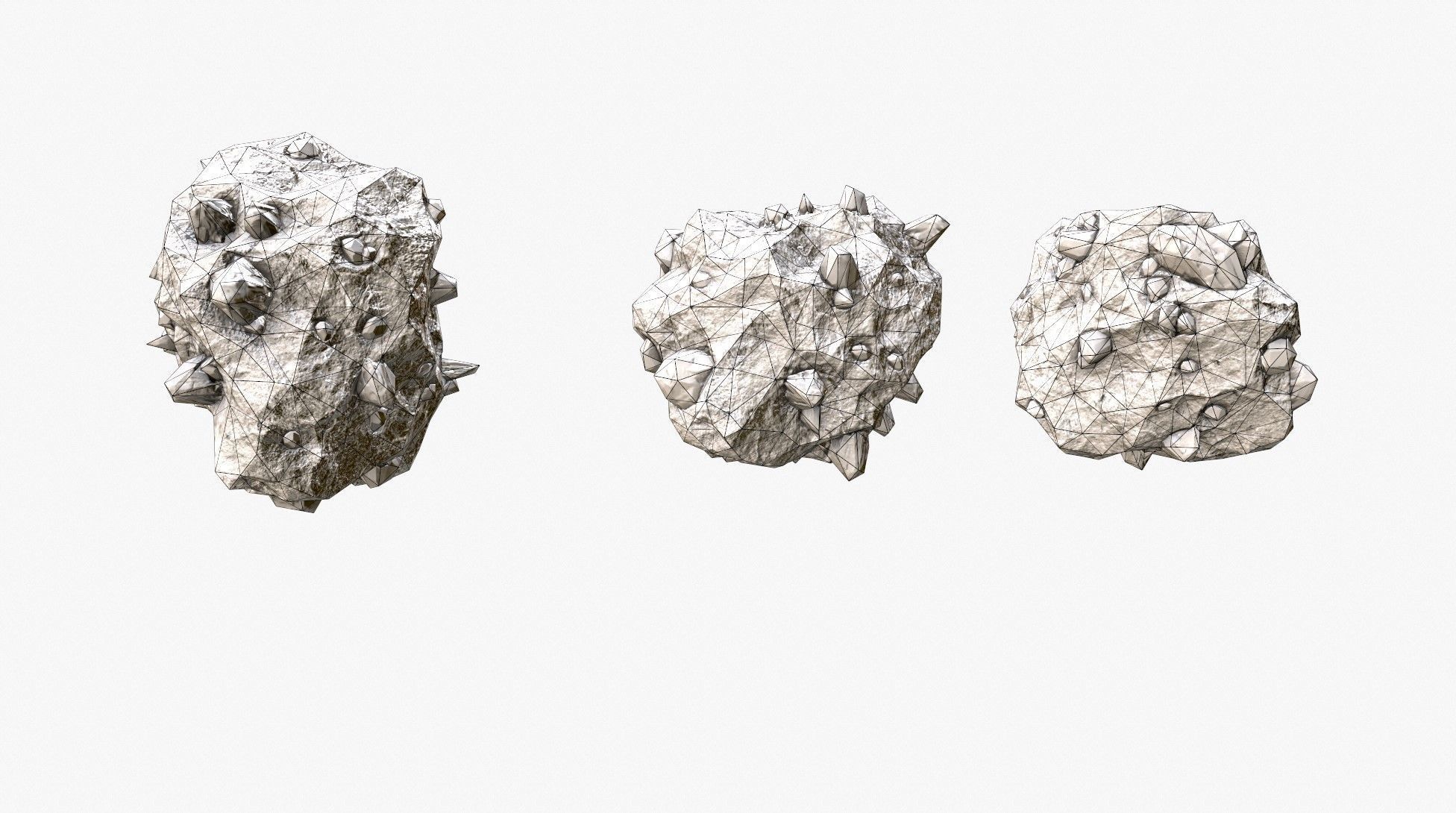 Meteor Ore Gold Low-poly 3D model_9