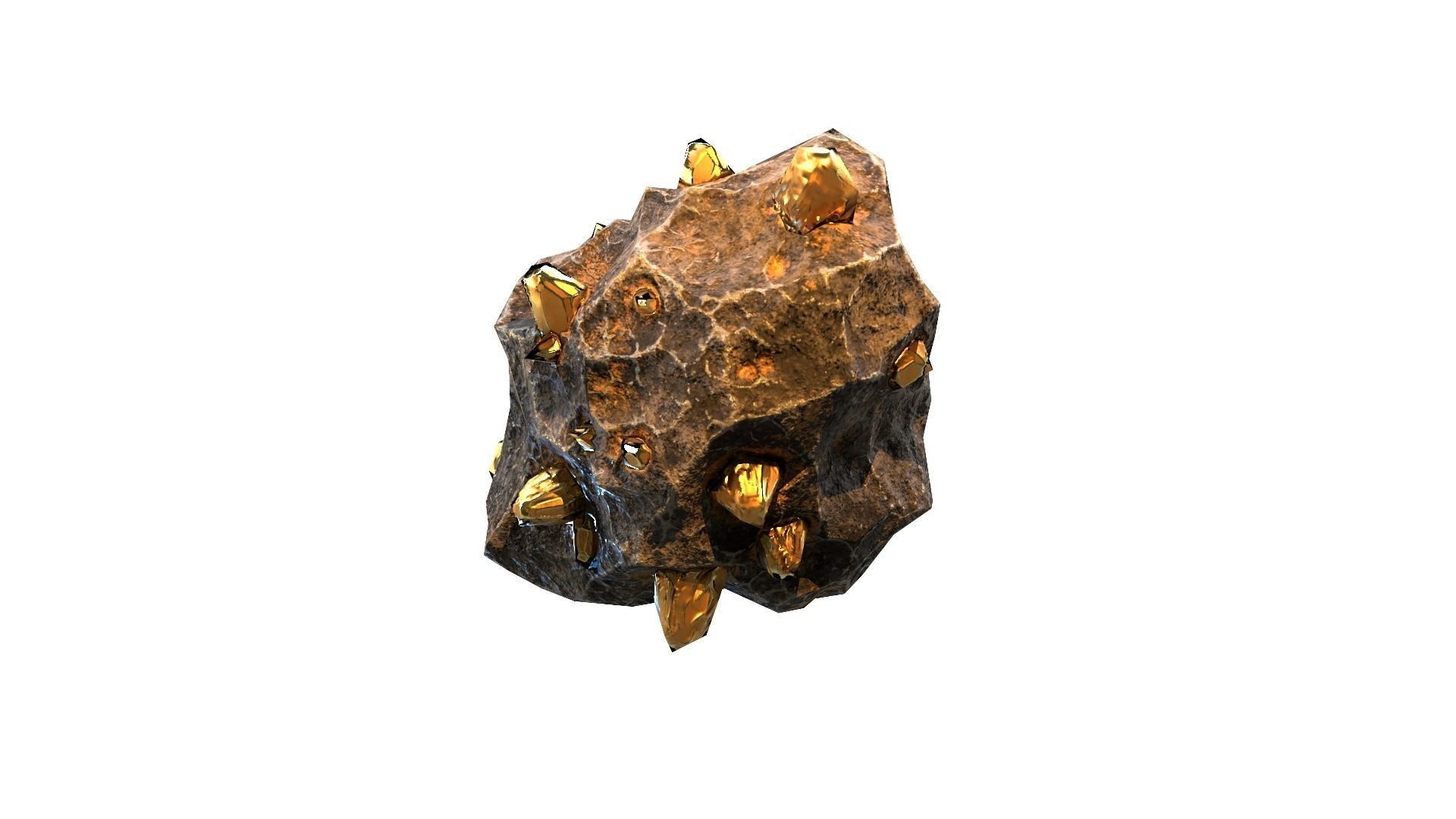 Meteor Ore Gold Low-poly 3D model_3