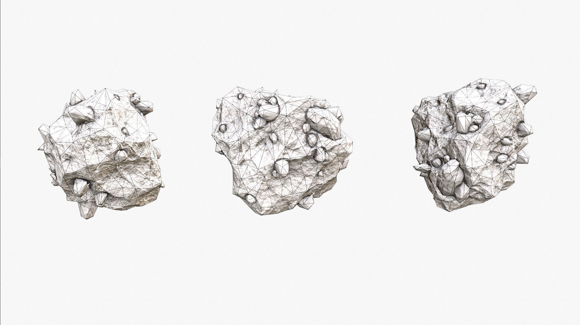 Meteor Ore Gold Low-poly 3D model_8