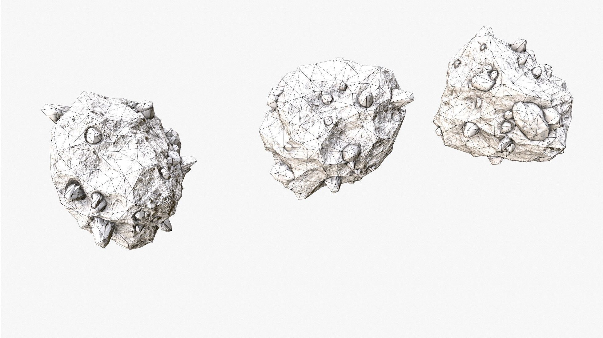 Meteor Ore Gold Low-poly 3D model_7