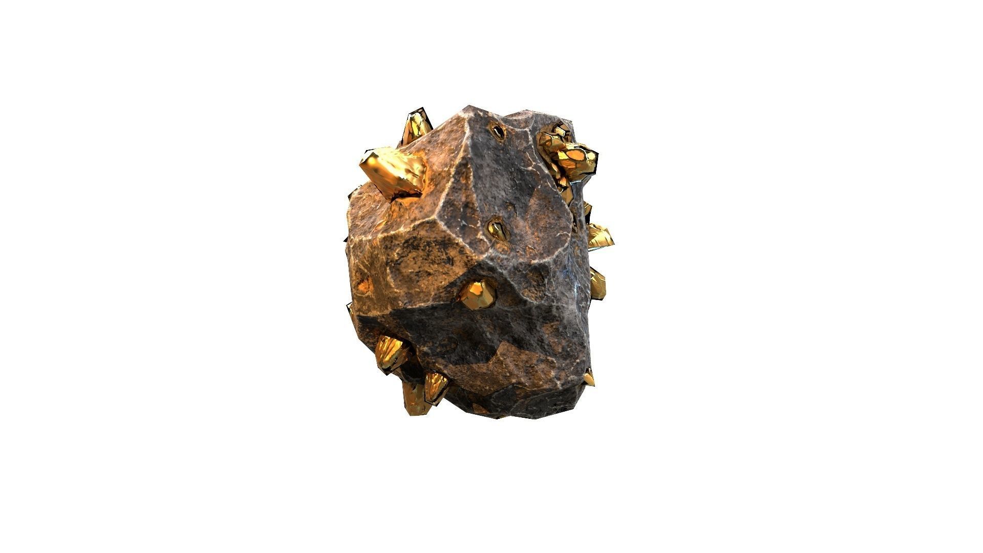 Meteor Ore Gold Low-poly 3D model_2