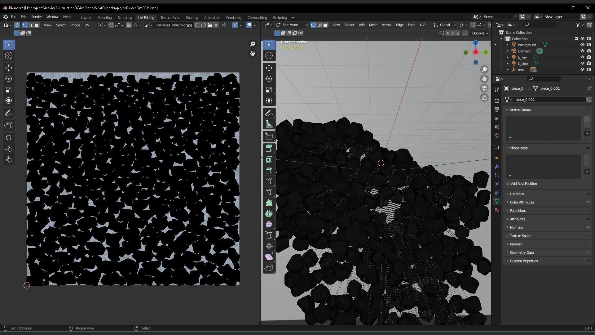 Ice cubes falling animation 3 3D model_7