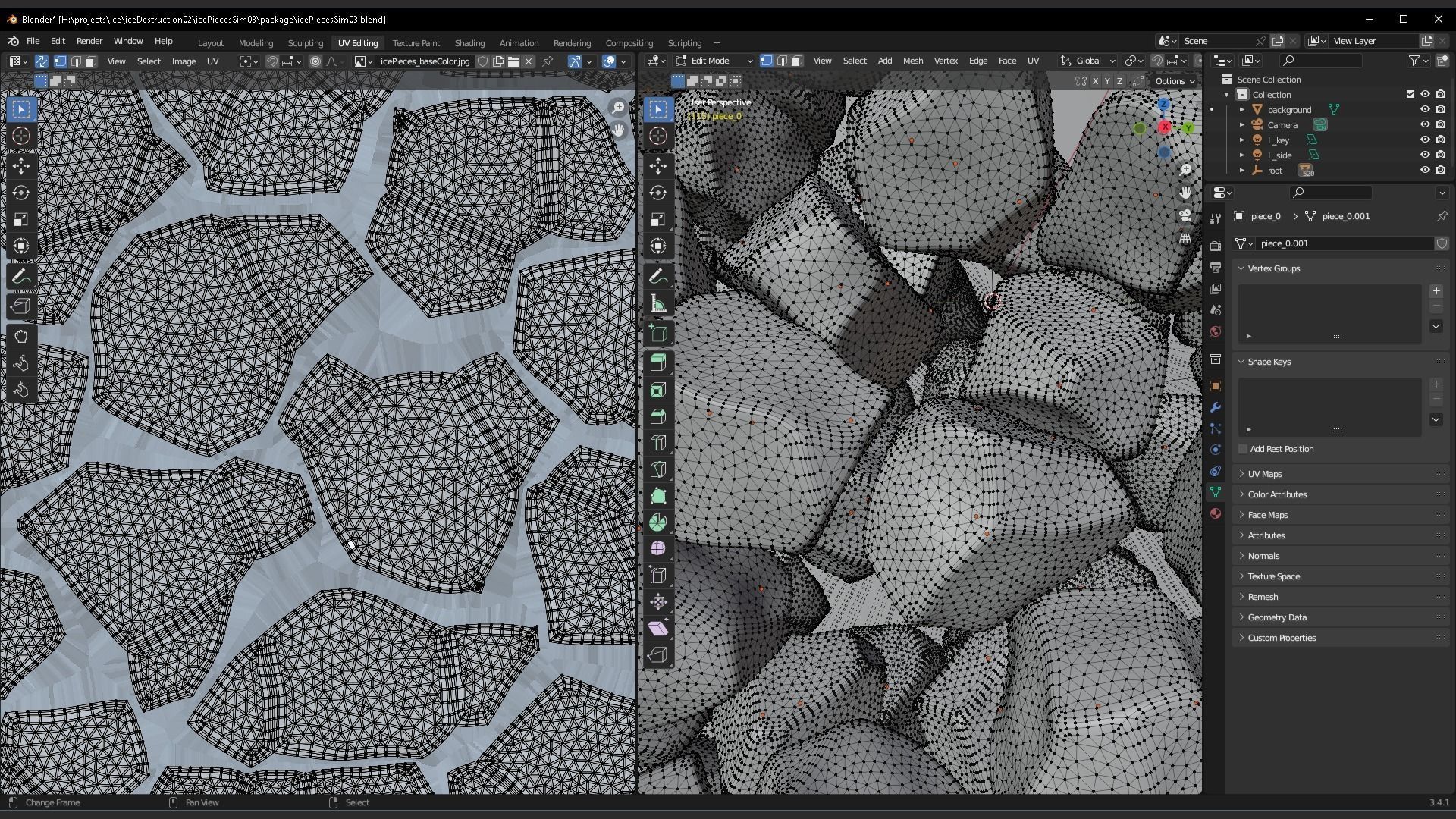 Ice cubes falling animation 3 3D model_8