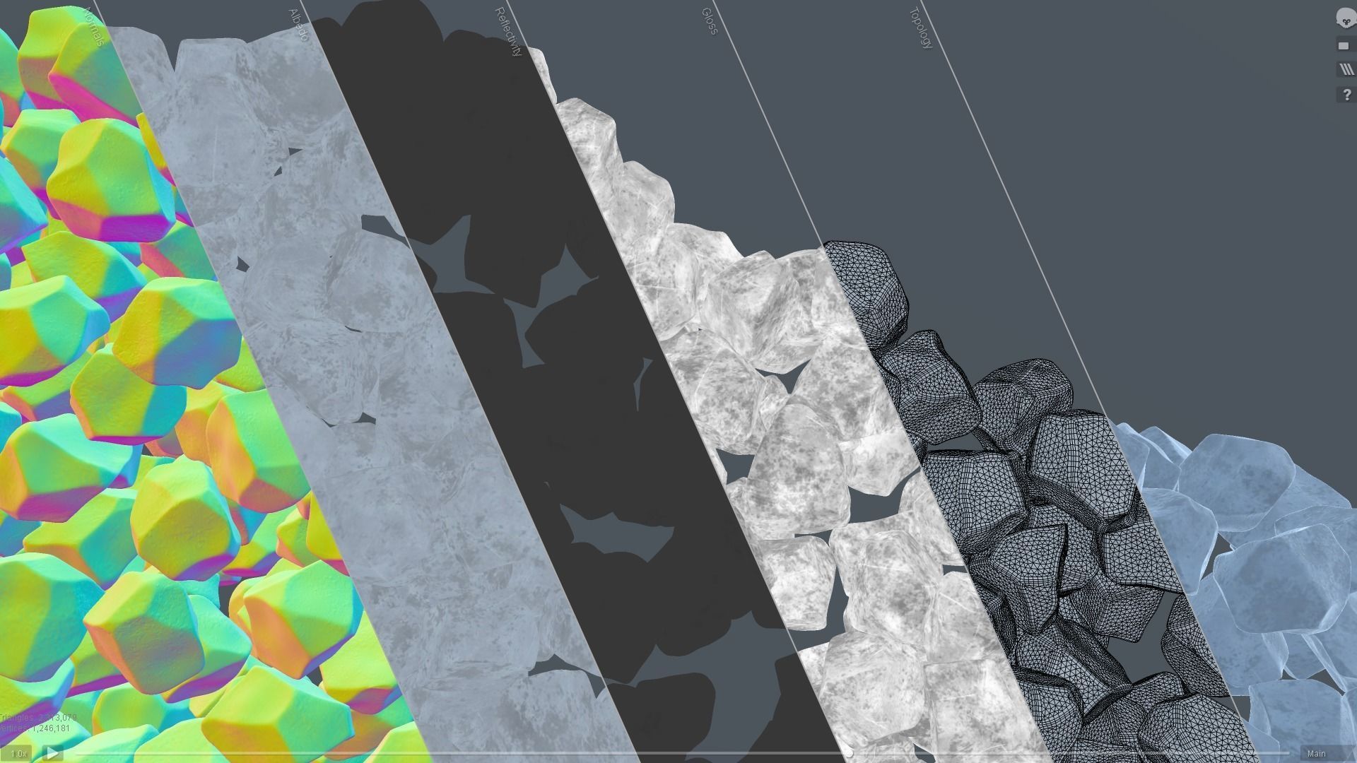 Ice cubes falling animation 3 3D model_4