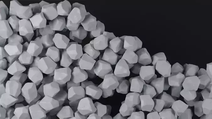 Ice cubes falling animation 3 3D model