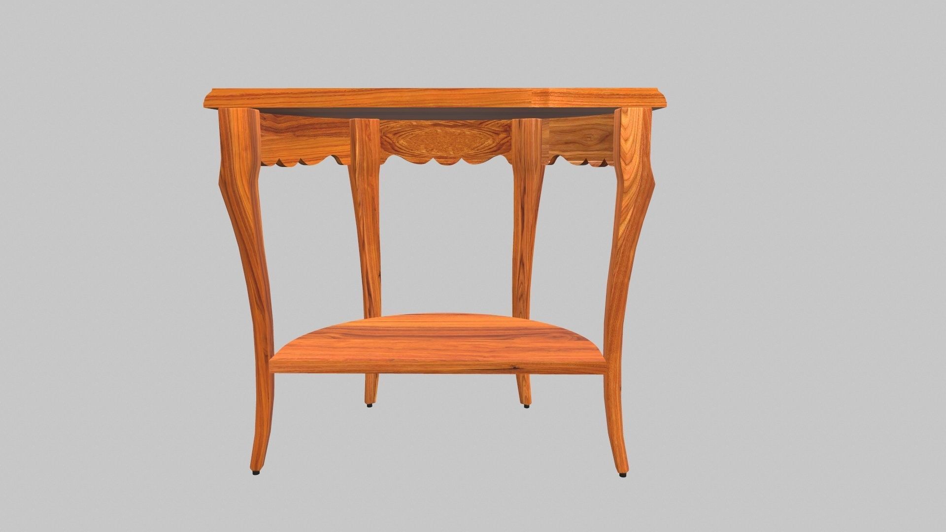 Flower Carved Corner Foyer Table 3D model_6