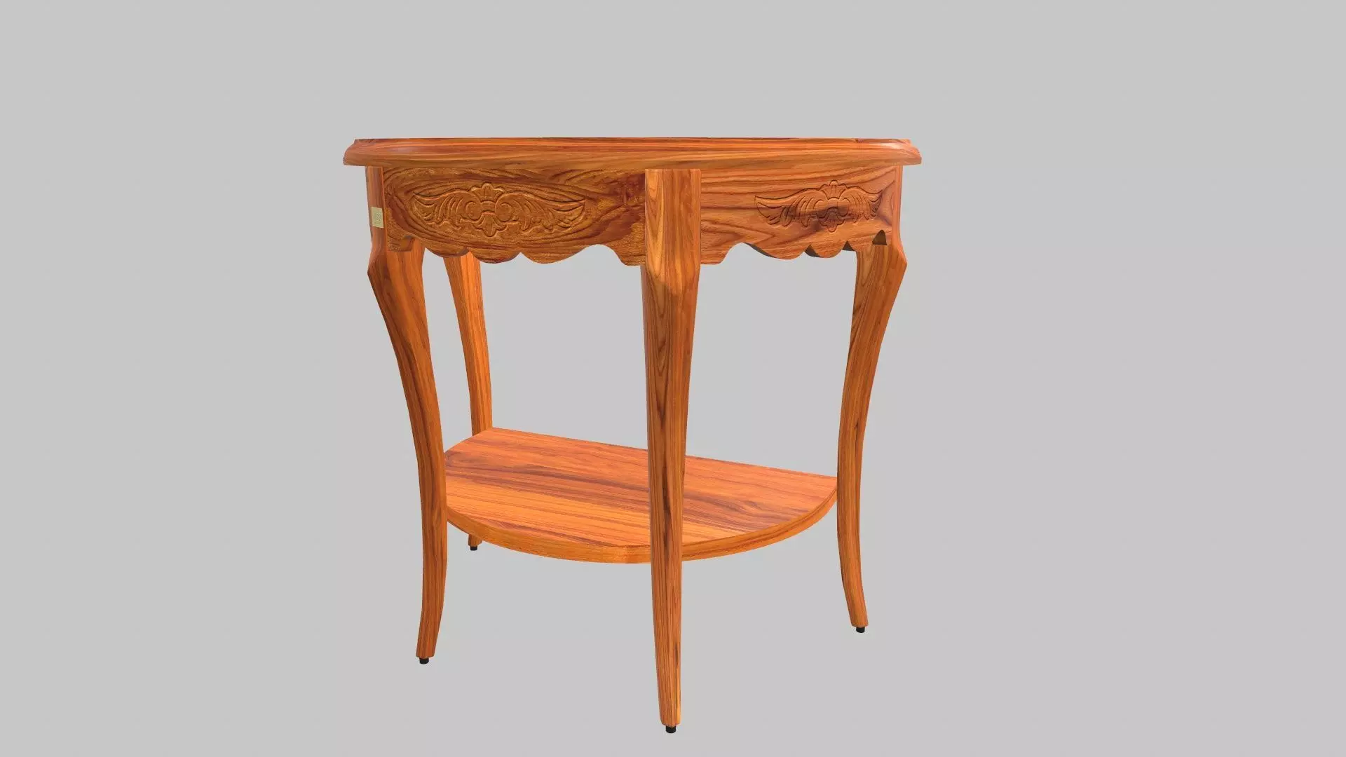 Flower Carved Corner Foyer Table 3D model_0