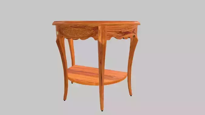 Flower Carved Corner Foyer Table